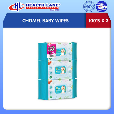 CHOMEL BAYI TISSUE LEMBAP 100'Sx3